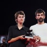 Directors Yuval Abraham and Rachel Szor receive the Special Jury Award for "Naza" during the closing ceremony of the 83rd Venice International Film Festival, Italy, September 12, 2026.
