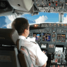 Female Pilot in the Cockpit.