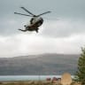 A Danish Air Force EH101 Merlin rescue helicopter comes in to land after the NATO military exercise Arctic Shield 2026 in Narsarsuaq, Greenland, on September 9, 2026.