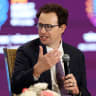 CEO of Anthropic Dario Amodei, addresses the gathering at the AI Impact Summit, in New Delhi, India, February 19, 2026.