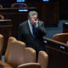 Defense Minister Israel Katz attends a plenum session and a vote on a bill to split the duties and powers currently held by the attorney general between two separate officeholders, at the assembly hall of the Knesset, the Israeli parliament in Jerusalem, July 15, 2026. 