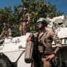 Peacekeepers from a United Nations Interim Force in Lebanon (UNIFIL) convoy monitor for drones along the coastal road to Naqoura, southern Lebanon, September 11, 2026. 