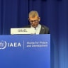 Moshe Edri, head of Israel's Atomic Energy Commission, is seen speaking at the 70th annual International Atomic Energy Agency (IAEA) conference, on September 15, 2026.