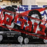 Graffiti depicting Yuval Abraham and Rachel Szor, the directors of the documentary film NAZA, and the word "traitors" in Hebrew, on a wall in Ashdod Tuesday, September 15, 2026.