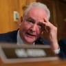 US Sen. Chris Van Hollen (D-MD) questions US Secretary of State Marco Rubio as he testifies during a Senate Foreign Relations Committee hearing in the Dirksen Senate Office Building on June 02, 2026 in Washington, DC. 