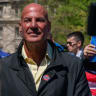 Sid Rosenberg is seen during a press conference outside of Columbia University on April 22, 2024 in New York City.