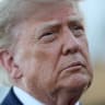US President Donald Trump talks with members of the media after walking off Air Force One at the Charlotte Douglas International Airport on September 16, 2026 in Charlotte, North Carolina.