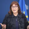 EU Commissioner for Mediterranean Dubravka Suica talks to media in the Berlaymont, the EU Commission headquarter on June 9, 2026 in Brussels, Belgium.