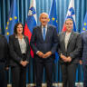 A World Jewish Congress delegation meets Slovenian Prime Minister Janez Jansa, September 2026.