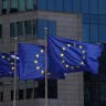 FILE PHOTO: European Union flags flutter outside the European Commission headquarters in Brussels, Belgium April 29, 2026.