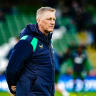 Head Coach Heimir Hallgrimsson of Republic of Ireland looks on prior to the International Friendly match between Republic of Ireland and North Macedonia at Aviva Stadium on March 31, 2026 in Dublin, Ireland.