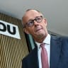 German Chancellor and Christian Democratic Union (CDU) party leader, Friedrich Merz, walks to attend a press conference, after the state elections, in Berlin, Germany, September 21, 2026.