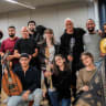 David Broza with Maestro Tom Cohen and TYO Youth-Galilee musicians.