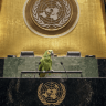 The UN's Lie Industry campaign video shows a parrot on the stand at the United Nations headquarters in New York City. 