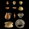 Ancient pottery vessels found at the Temple of Sekhmet near Mit Rahina in Egypt, September 23, 2026.