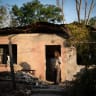 Israeli families from kibbutz Nir Oz who's houses were burned in the October 7 massacre, visit their old homes before they're destroyed in order to be rebuilt. August 30, 2026.