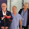 Yechiel Leiter, Israeli Ambassador to the US, outside the Shaare Zedek Medical Center after his son was wounded in a terror attack, September 24, 2026.