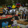 Jews shop at a “Four Species” market outside the Mahane Yehuda Market in Jerusalem, ahead of the Jewish holiday of Sukkot, September 22, 2026.