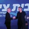 ISRAELIS JUST aren’t interested. Chili Tropper (left) and Yoaz Hendel launch the Zionist Home – The Reservists party in July. 