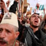 FILE PHOTO: Houthi supporters shout slogans during an anti-Saudi rally amid an escalation with the kingdom, in Sanaa, Yemen, July 31, 2026. 