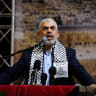 Senior Hamas leader in Gaza, Yahya Sinwar, speaks during a conference in Gaza city, on November 4, 2019.