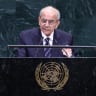 Lebanon's Prime Minister Nawaf Salam speaks during the 81st United Nations General Assembly at UN headquarters in New York on September 25, 2026.