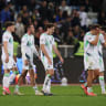 September 24, 2026 Republic of Ireland's Conor Coventry with teammates look dejected after the match with Kosovo.