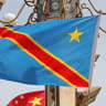 he national flags of the Democratic Republic of the Congo and China flutter at Tiananmen Square on May 26, 2023 in Beijing, China.