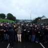 People block the Garvaghy road, a Catholic enclave in the largely Protestant town of Portadown, on the day members of the Protestant Orange Order are expected to march through the area as they take part in the annual Drumcree parade, Northern Ireland, September 27, 2026.