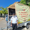 Magen David Adom's "mitzvah on wheels" traveling sukkah, 2026.