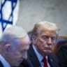 Israeli Prime Minister Benjamin Netanyahu speaks during a special plenum session in honor of U.S. President Donald Trump at the Knesset, Israel’s parliament in Jerusalem, on October 13, 2025