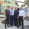 On the right: Dr. Avishai Neuman, Dr. Aaron Adler, Jerusalem Mayor Moshe Lion, and  Eli Rowe, president of Hatzolah Air.