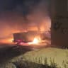A vehicle on fire at a Palestinian village in the West Bank, allegedly due to far-right Jewish extremists, September 28, 2026.