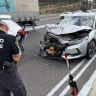 Israel Police officers respond to a car crash on Highway 6, September 29, 2026.