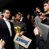 Republican Florida gubernatorial candidate James Fishback takes a picture with a supporter after giving a campaign speech at the University of Central Florida in Orlando, Florida, US April 23, 2026. 