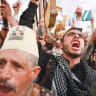 HOUTHI SUPPORTERS lose their minds at an anti-Saudi rally in Sana’a, Yemen, July 31.  