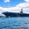 Nimitz-class aircraft carrier USS Theodore Roosevelt (CVN 71) in Exercise Rim of the Pacific 2026, July 7, 2026.