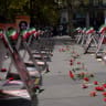Neither Shah Nor Mullah protest against the executions carried out in Iran by Ayatollah Khamenei's regime in the city of Paris in France on September 19, 2026. 