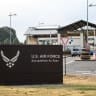 The entrance of the U.S. Air Force Spangdahlem Air Base is seen on August 03, 2020 in Spangdahlem, Germany.