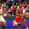 Antonio Blakeney against Josh Christopher, Hapoel Tel Aviv vs. Ness Ziona.