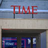 The Time magazine logo is displayed during the 56th annual World Economic Forum (WEF) meeting, in Davos, Switzerland, January 20, 2026.