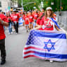 Celebrants march in the Israel Day Parade on Fifth Avenue on May 18, 2025 in New York City.