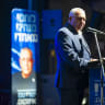 Gadi Eisenkot, leader of the Yashar party, speaks during an election campaign rally in Haifa, September 23, 2026