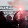 FILE PHOTO: French high school students block the access to the Lycee Paul Eluard high school as they protest to demand the hiring of substitute teachers, increased resources and better learning conditions, in Saint-Denis, near Paris, France, September 30, 2026. 
