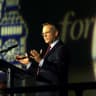 London Mayoral Candidate Jeffrey Archer addresses Conservative delegates at the hustings in London's Methodist Hall, September 14, 1999.