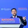 Finance Minister Bezalel Smotrich speaks at the National Conservatism Conference, or NatCon, in Jerusalem on October 6, 2026.