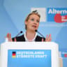 Co-leader of the Alternative for Germany party (AfD) and AfD's parliamentary group Alice Weidel speaks during a press conference on the occassion of a parliamentary group meeting ahead of the Bundestag sitting week in Berlin, Germany October 6, 2026.