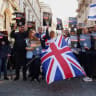 People attend a rally organised by Campaign Against Antisemitism outside Downing Street in London, Britain, April 30, 2026.