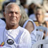 Released Israeli hostage Gadi Mozes at a ceremony marking rebuilding in kibbutz Nir Oz, southern Israel, following the October 7 massacre. August 07, 2025.