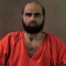 Nidal Hasan, charged with killing 13 people and wounding 31 in a November 2009 shooting spree at Fort Hood, is pictured in an undated handout photo obtained by Reuters on June 29, 2012. 